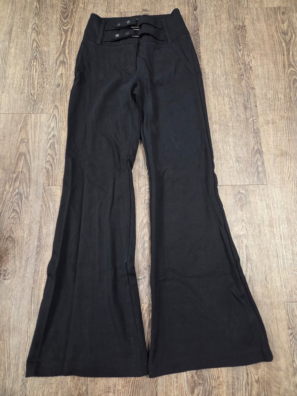 Cache Contour Collection Flare Dress Pants Solid Black Size 2 Small
